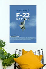 F-22 Raptor Silent Fury Stealth Fighter Jet Wall Poster (Fighter Plane poster)