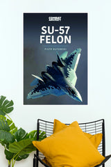 Su-57 Felon Combat Stealth Fighter Jet Wall Poster (Fighter Plane poster)