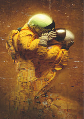 Cosmic Embrace Astronaut Love Wall Poster (Astronauts sky walker poster)