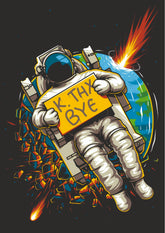 K Thx Bye Astronaut Space Adventure Wall Poster (Astronauts sky walker poster)