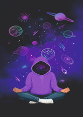 Celestial Caretaker Cosmic Meditation Wall Poster (Astronauts sky walker poster)