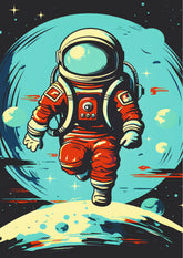 Echoes of Earth Retro Astronaut Space Wall Poster (Astronauts sky walker poster)