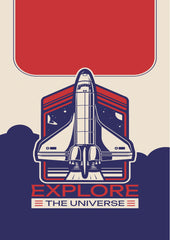 Explore the Universe Space Shuttle Wall Poster (Astronauts sky walker poster)