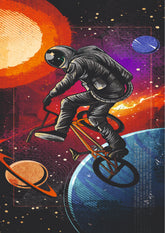 Cosmic BMX Astronaut Space Adventure Wall Poster (Astronauts sky walker poster)