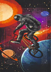 Cosmic BMX Astronaut Space Adventure Wall Poster (Astronauts sky walker poster)