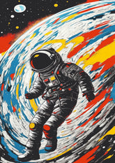 One Small World Abstract Astronaut Wall Poster (Astronauts sky walker poster)