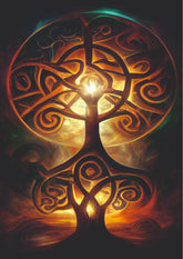 Tree of Life Golden Spiritual Wall Poster (Astronauts sky walker poster)
