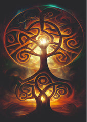 Tree of Life Golden Spiritual Wall Poster (Astronauts sky walker poster)