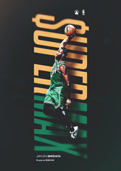 Super Max Green Number 7 Basketball Dunk Wall Poster (Basket ball poster)