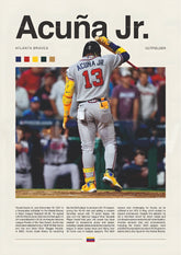 Atlanta Number 13 Baseball Outfielder Wall Poster (baseball poster)