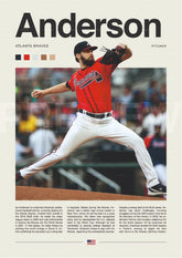 Atlanta Red Jersey Baseball Pitcher Wall Poster (baseball poster)