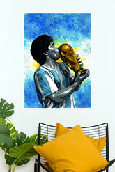 Argentina 1986 Football Champion Trophy Wall Poster (Football poster)