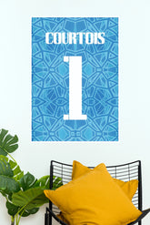 Courtois Number 1 Goalkeeper Jersey Wall Poster ( Football poster)