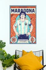 Argentina 1986 Football Legend Vintage Wall Poster ( baseball poster)
