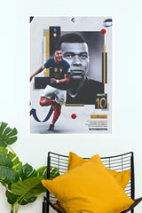 France Number 10 Football Star Collage Wall Poster (Football poster)