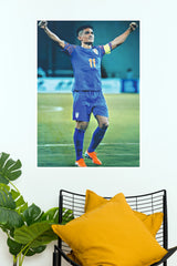 Indian Number 11 Football Captain Celebration Wall Poster (Football poster)