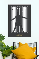 Number 7 Football Legend Silhouette Typography Wall Poster (Football poster)