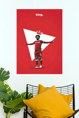 King Number 11 Red Football Celebration Wall Poster (Football poster)