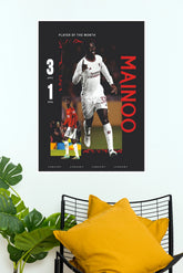Mainoo Number 37 Player of the Month Football Wall Poster (Football poster)