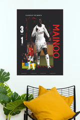 Mainoo Number 37 Player of the Month Football Wall Poster (Football poster)