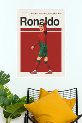 Ronaldo Number 7 Portugal Football Celebration Wall Poster (Football poster)