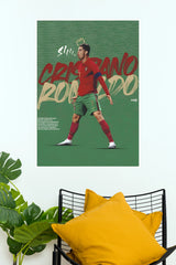 Portugal Number 7 Football King Celebration Wall Poster (Football poster)