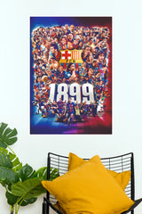 FC Barcelona 1899 Football Legends Collage Wall Poster (Football poster)