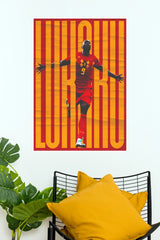 Lukaku Number 9 Belgium Football Celebration Wall Poster (Football poster)