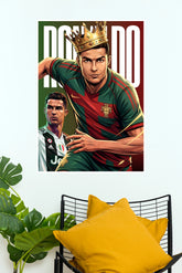 Football King Number 7 Crown Illustrated Wall Poster (Football poster)