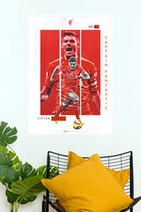 Steven Gerrard Number 8 Captain Fantastic Football Wall Poster (Football poster)