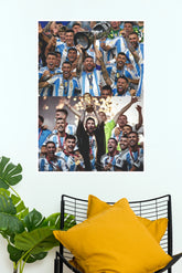 Argentina Double Champions Victory Celebration Wall Poster (Football Poster )