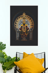 Lord Vitthal Panduranga Golden Line Art Wall Poster (God Poster )