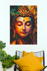 Radiant Buddha Serenity Colourful Spiritual Wall Poster (God Poster )