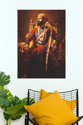 Chhatrapati Sambhaji Maharaj Royal Throne Maratha Wall Poster (God Poster )