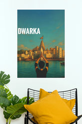 Dwarka Devotion – Dwarkadhish Temple Spiritual Wall Poster (God Poster )