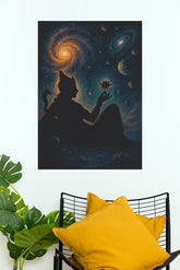 Cosmic Govinda Krishna – Lotus Universe Spiritual Wall Poster (God Poster )