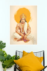 Hanuman – The Meditative Warrior Divine Wall Poster (God Poster )