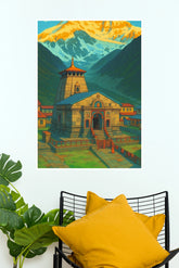 Kedarnath Temple Himalayan Sunrise – Spiritual Wall Poster (God Poster )