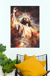 Jesus Christ Inspirational Watercolor Painting Poster | Christian Wall Art Poster | The Poster Valley (God Poster)