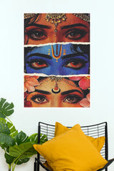 Shakti & Shiva Symbolic Eyes Art Poster | Spiritual Hindu Wall Decor (God Poster