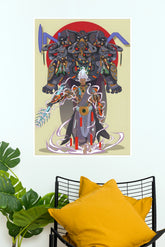 Anime Warrior Mecha Poster | Futuristic Samurai Character Wall Art (God Poster