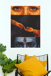 Shiva Shakti Divine Energy Paper Poster | Lord Shiva & Shakti Spiritual Wall Art (God Poster
