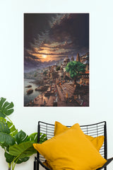Varanasi Ghats at Sunset – Spiritual Ganga City Wall Poster (God Poster)
