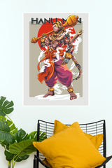 Veer Hanuman Cyber Warrior – Powerful Divine Wall Poster (God Poster)