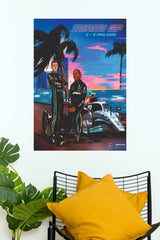 Mercedes-AMG F1 2022 Miami GP Art Poster – Lewis Hamilton & George Russell (Game Posters)