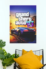 Grand Theft Auto 6 Supercar Poster | GTA 6 Gaming Wall Art (Game Poster)