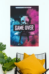 Neon Panda Game Over Aesthetic Paper Poster ( Game Posters)