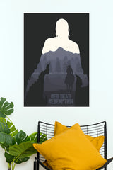 Red Dead Redemption Minimalist Silhouette Landscape Paper Poster ( Game Posters)