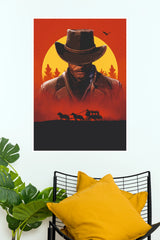 Red Dead Redemption 2 Sunset Wagon Arthur Morgan Paper Poster ( Game Posters)