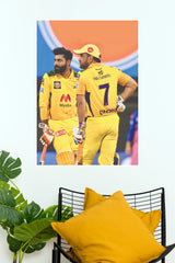 Cricket Legends Yellow Wall Poster – Premium Cricket Room Decor(Cricket Poster)